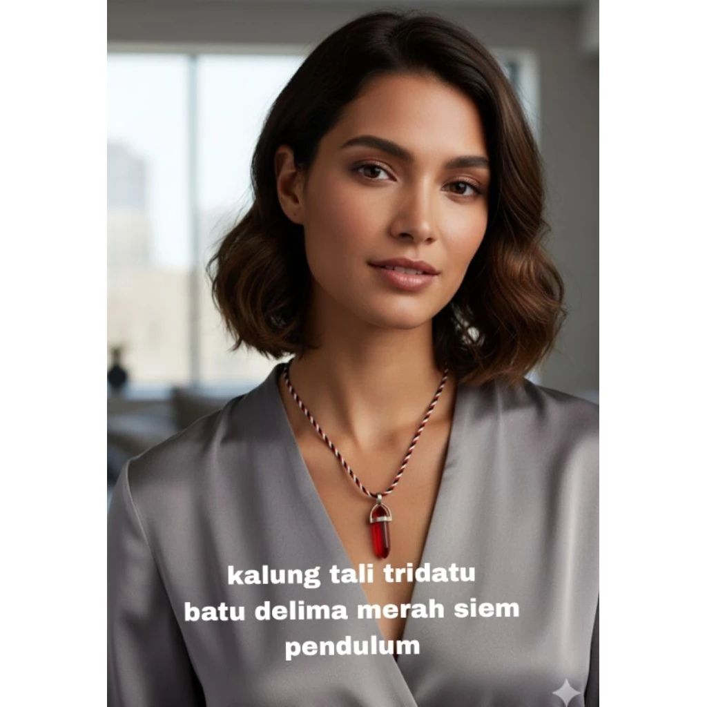 kalung talitridatu batu pendulum delima merah siem