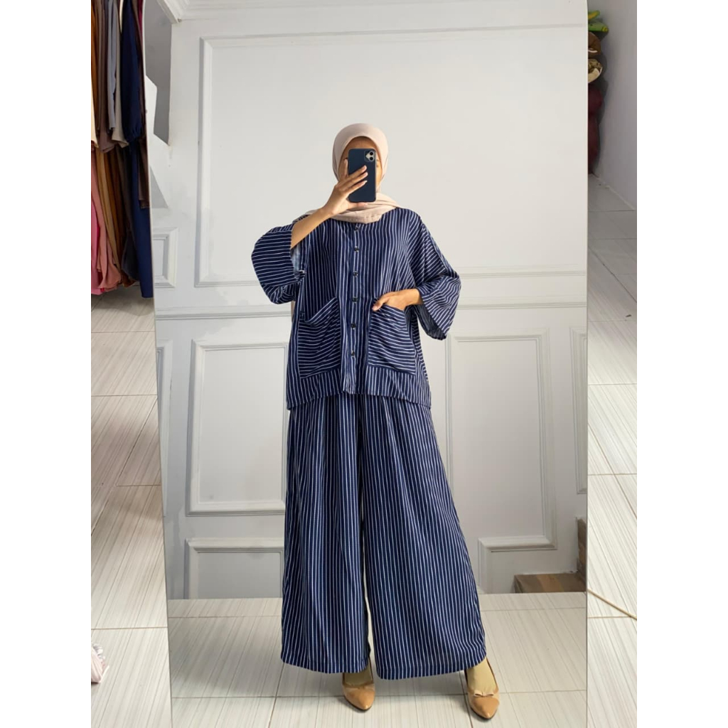 Tina Hijab - OneSet Batwing Aruna Setelen Celana Wanita