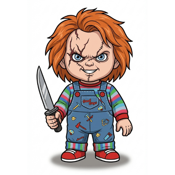 Mainan Action Figure kecil susun rakit Chucky Doll