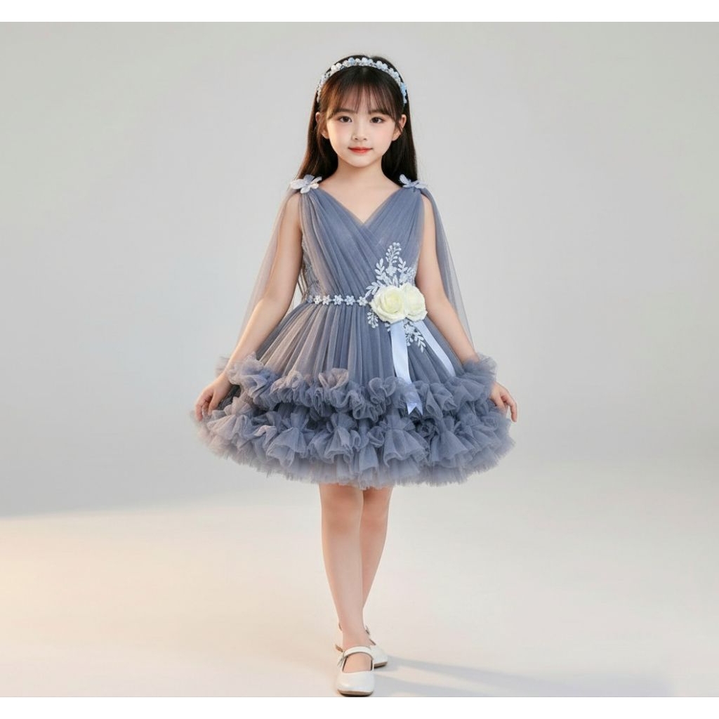 (DK) DRESS ANAK GAUN ANAK MEWAH TERMURAH DRESS ANAK BRUKAT DRESS ANAK CANTIK LV
