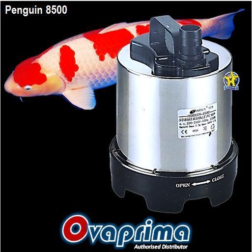 Resun Penguin8500 Pompa Celup Aquarium/Kolam Stainless Steel + Nozel Air Mancur Penguin-8500