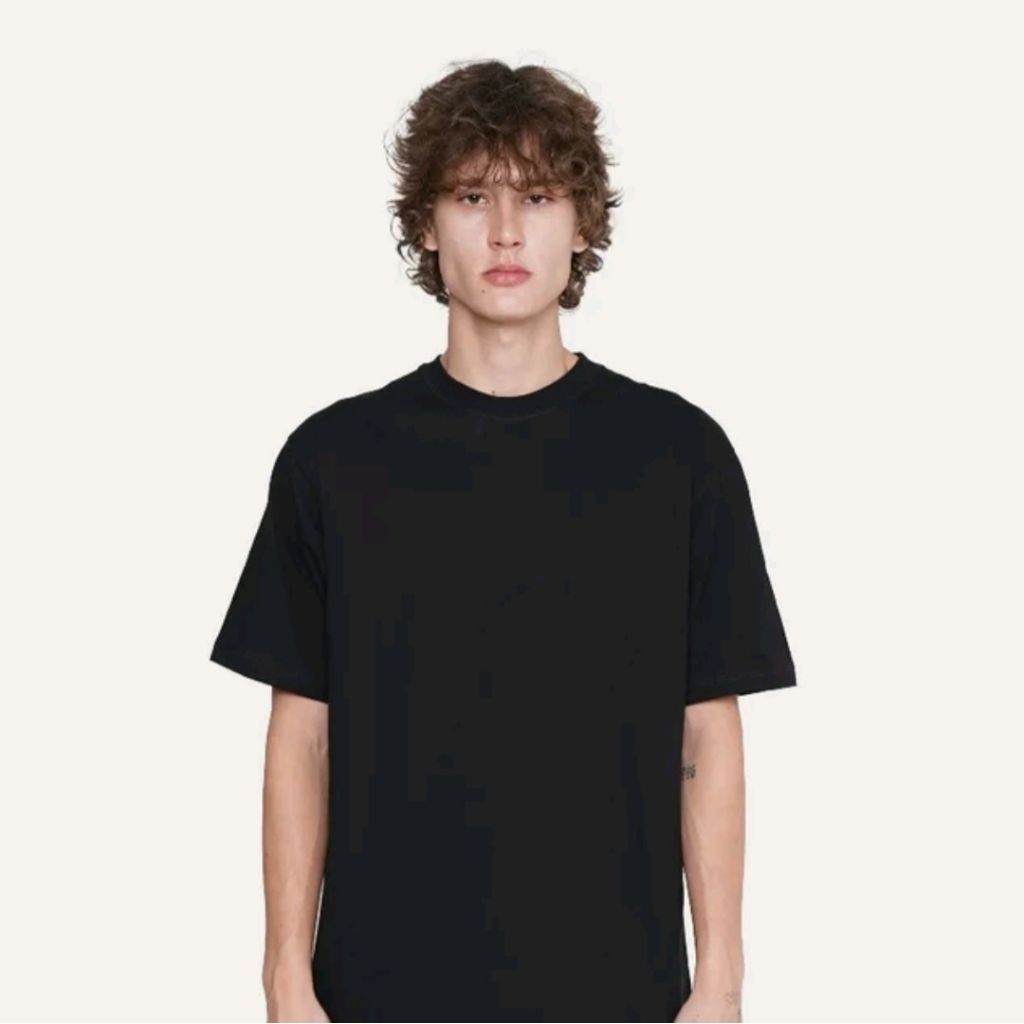 [ERIGO] New Tag - Meghan Black M - Kaos Polos Hitam Unisex Pria Wanita Casual Basic T-shirt Original