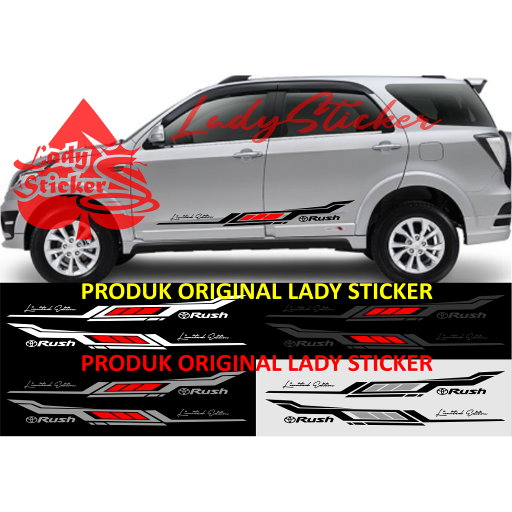 Cutting sticker mobil rush sticker stiker mobil toyota rush