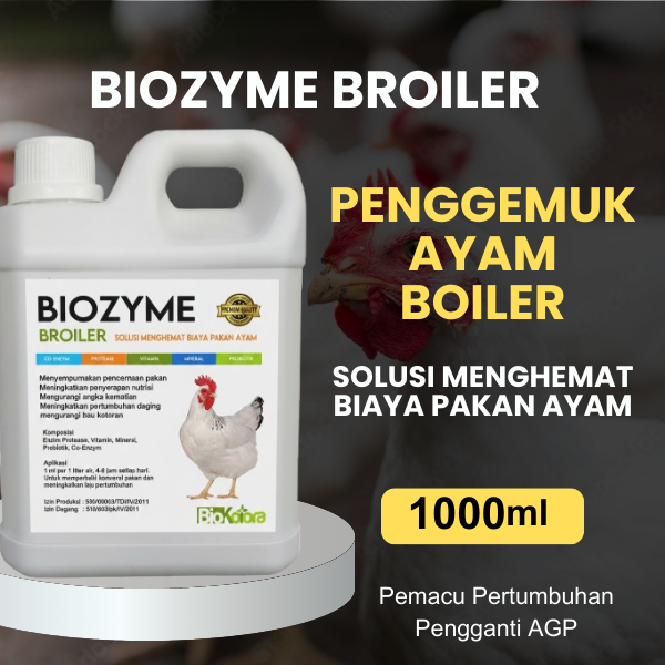 Biozyme Penggemuk Ayam Broiler Vitamin Agar Cepat Besar Nutrisi Terbaik Sebagai Penggemuk 1000 ML