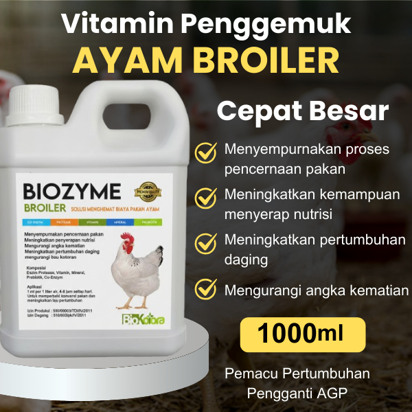 Biozyme Broiler Penggemuk Ayam Broiler Irit Pakan Penambah Nafsu Makan