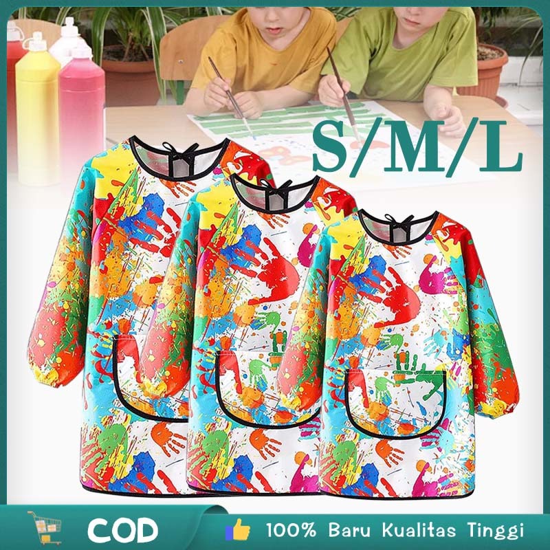 Celemek Lukis Anak Apron Lukis Anak Celemek Melukis Lengan Panjang Apron Anak Lukis Waterproof
