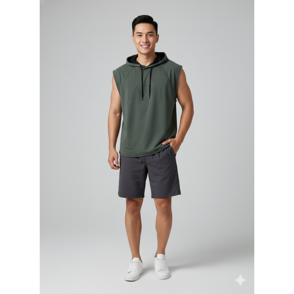 [HM-64] H*M T-Shirt Sport Hoodie Men | Kaos Olahraga Hoodie Pria