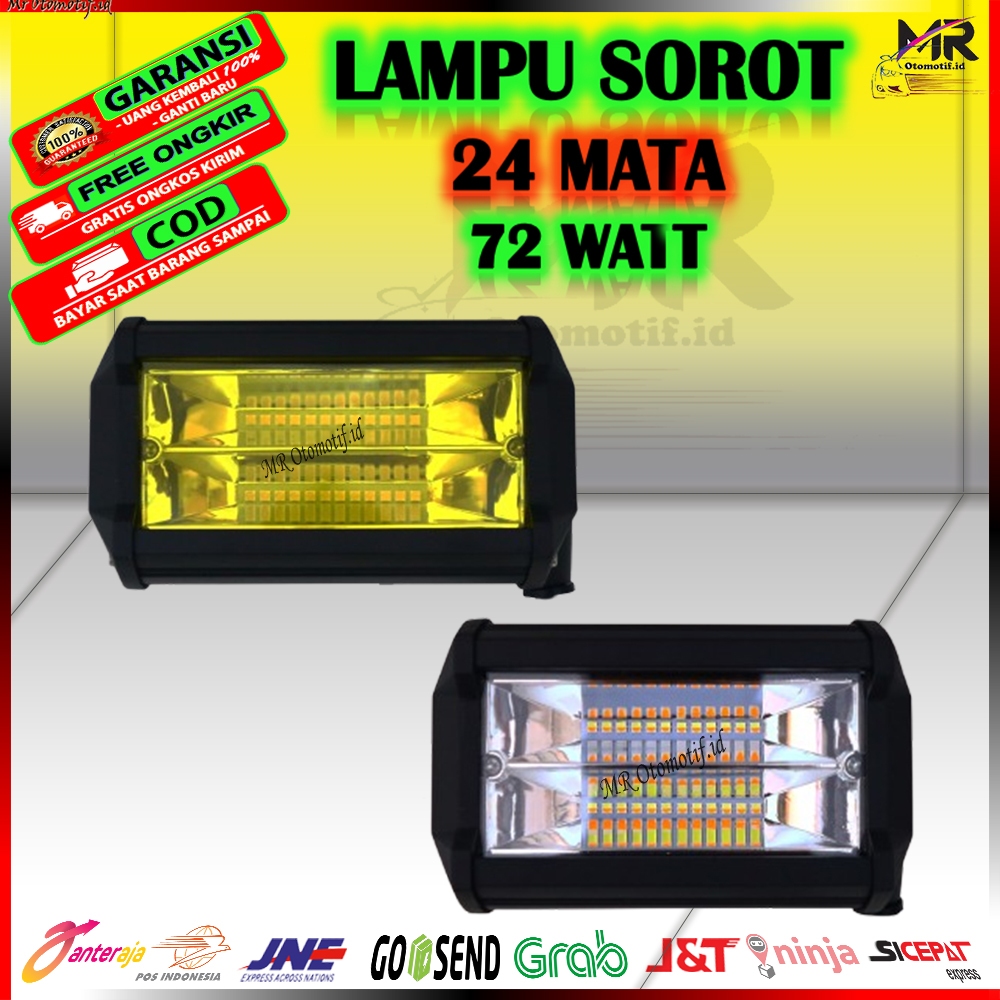 Lampu Variasi Led 24 Mata 72 watt 2 mode sorot Putih