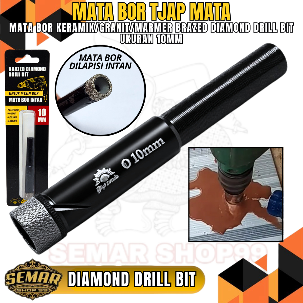 Mata Bor Keramik Marmer Granit Tjap Mata 10mm / Mata Bor Intan Diamond Core Bit 10mm Produk Original