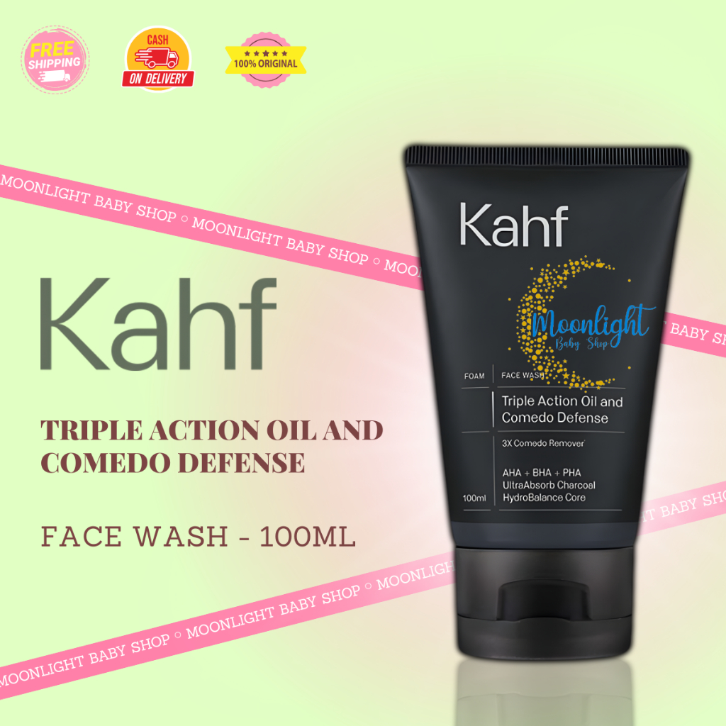 Kahf Triple Action Oil & Comedo Defense Face Wash 100ml | Sabun Wajah Pria