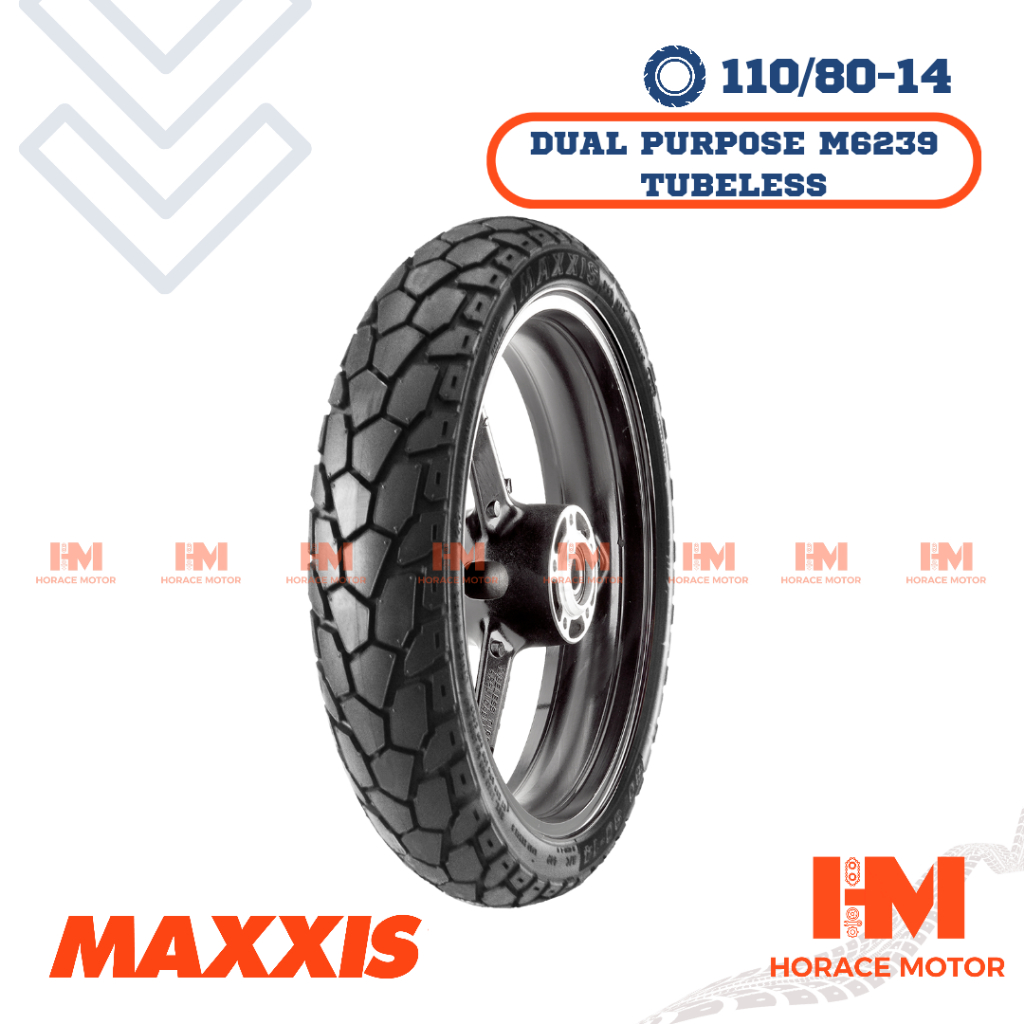 [HRC] Maxxis M6239 Road Dual Purpose 110/80-14 Ring 14 110/80 Tubeless Tubbles