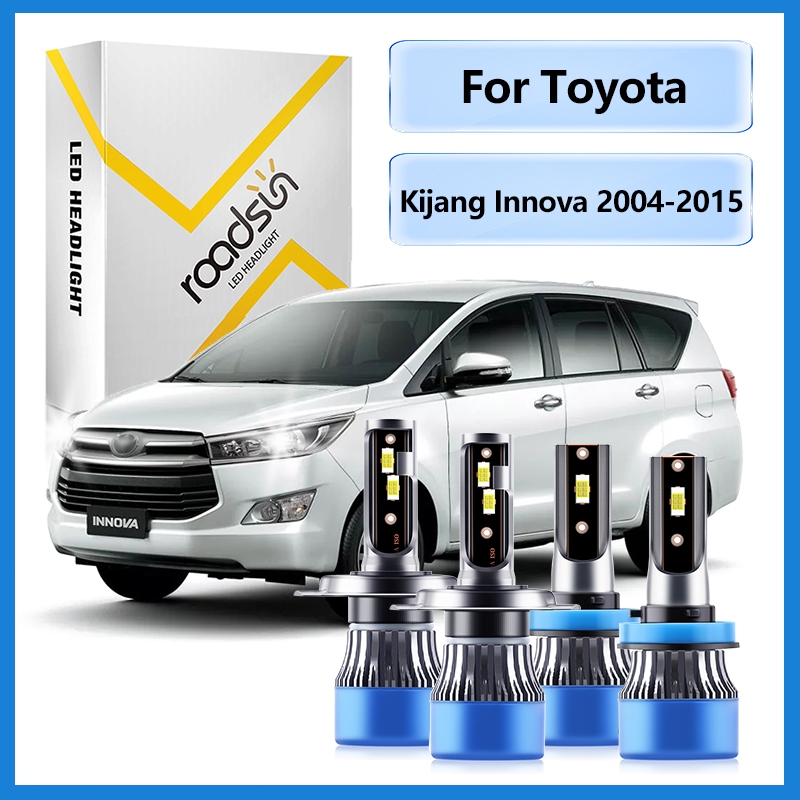 * Cocok untuk Toyota Kijang Innova 2004-2015 * Lampu Depan Mobil LED Hi-Lo Beam Lampu Kabut 6000K Pu