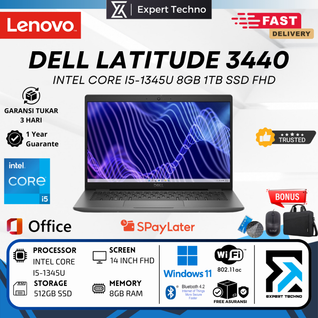 DELL LATITUDE 3440 i5-1345U RAM 16GB / SSD 1TB 14" FHD IRIS XE Windows 11