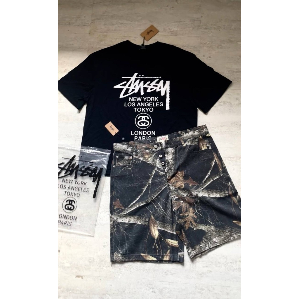 STUSSY BIG OL JEANS JORTS Denim Realtree Skena Streetwear
