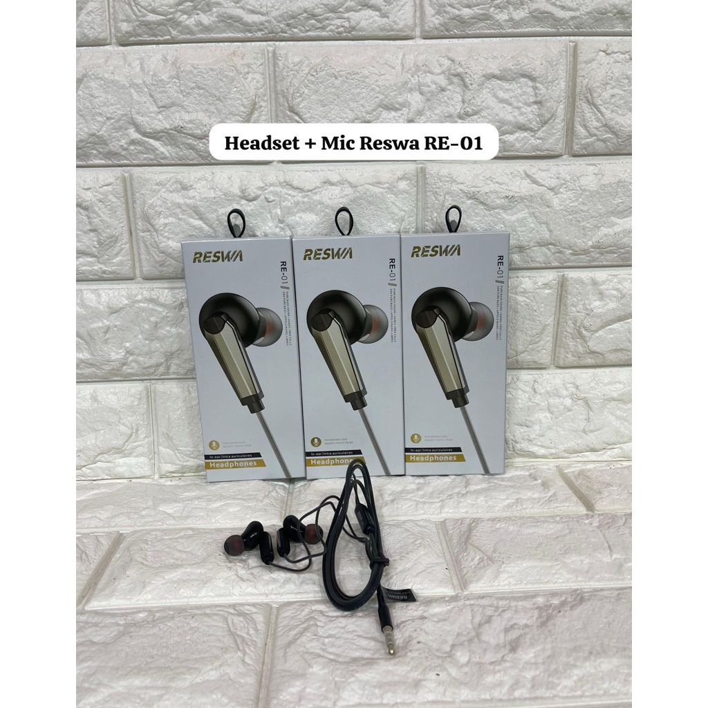 Handsfree Headset + Mic Reswa RE-01 Bass Stereo Buat Telepon