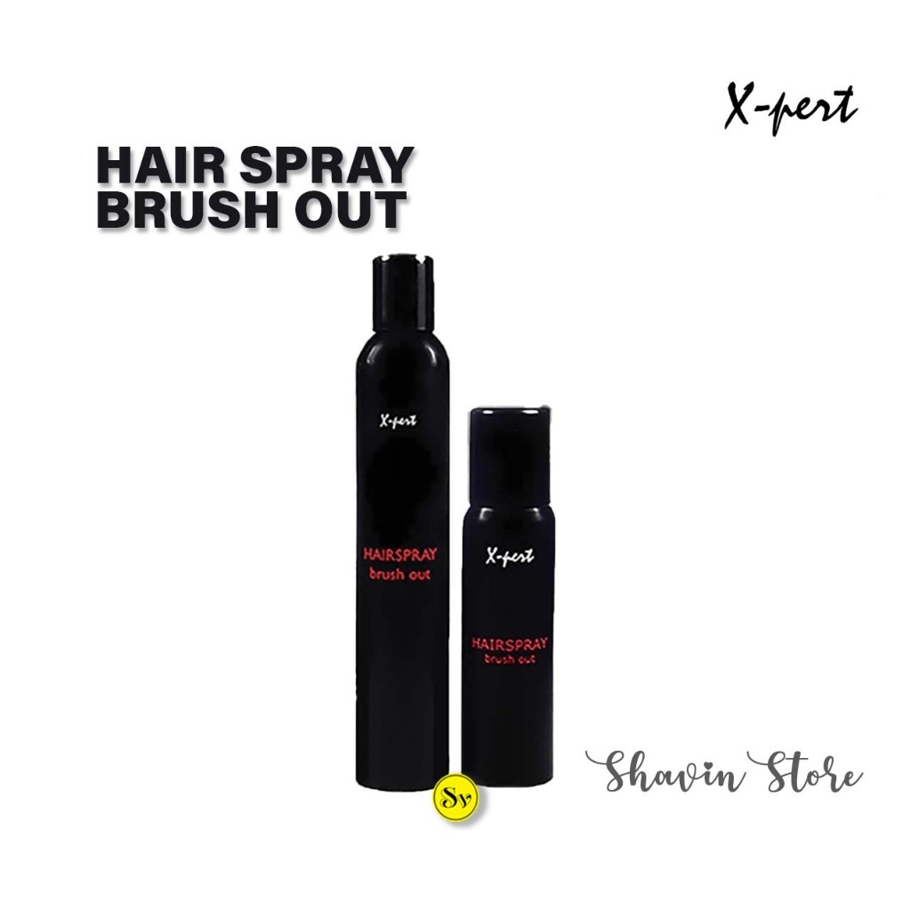 X-pert Hair Spray Brush Out Hairspray Rambut 376ml & 100ml Expert