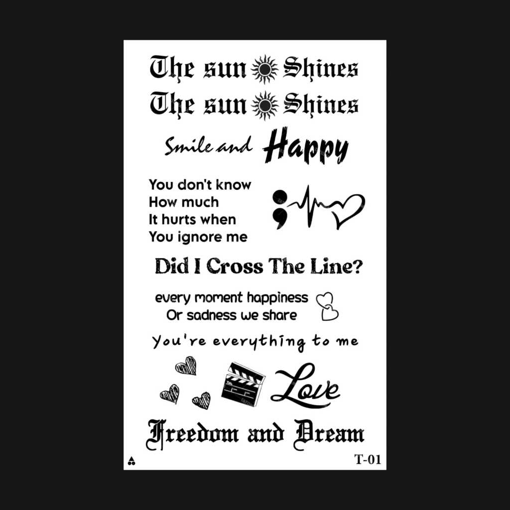 TM-Sticker tattoo temporary semi permanen Tulisan 01