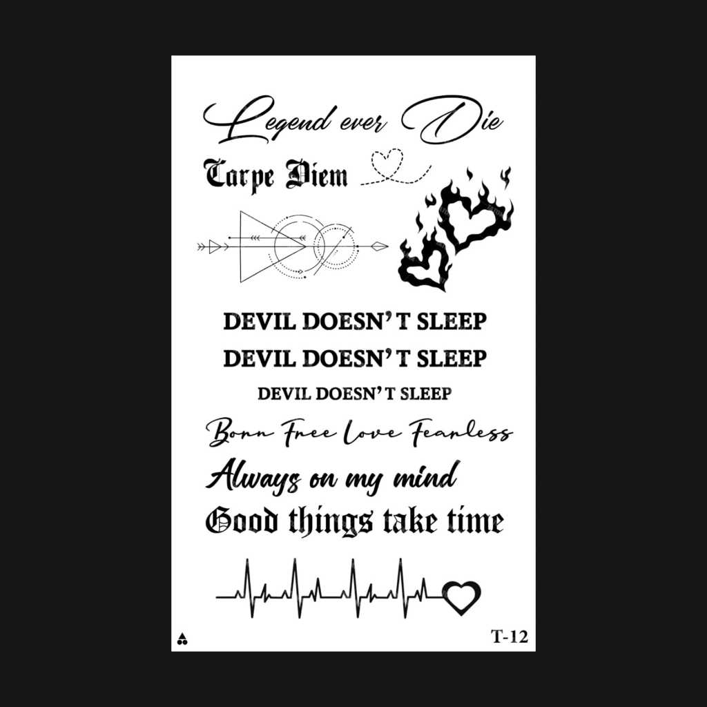 TM-Sticker tattoo temporary semi permanen Tulisan 12