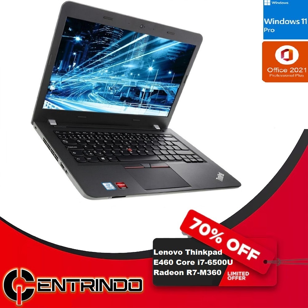 Notebook Laptop Lenovo Thinkpad E460 Core i7-6500U Radeon R7-M360 | RAM 8GB | 256GB | 14" FHD