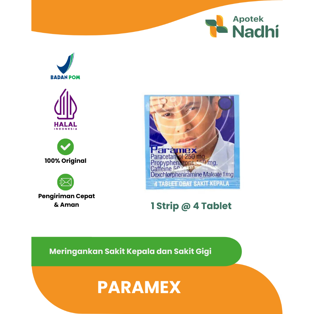 Paramex Paracetamol Obat Nyeri & Demam 4 Tablet