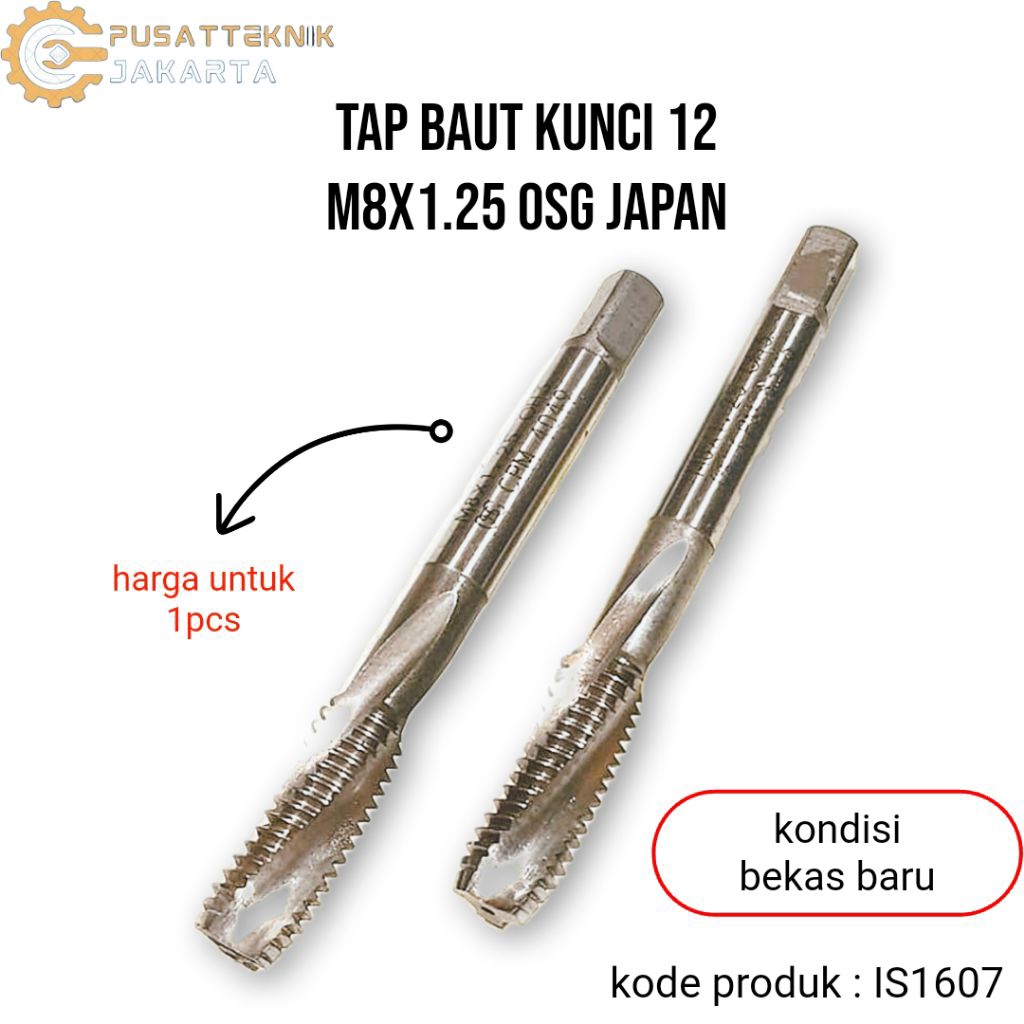 1pcs Tap m8x1.25 HSSE OSG Japan tap baut 12 tap semi spiral tap manual tap mesin bukan tap yamawa