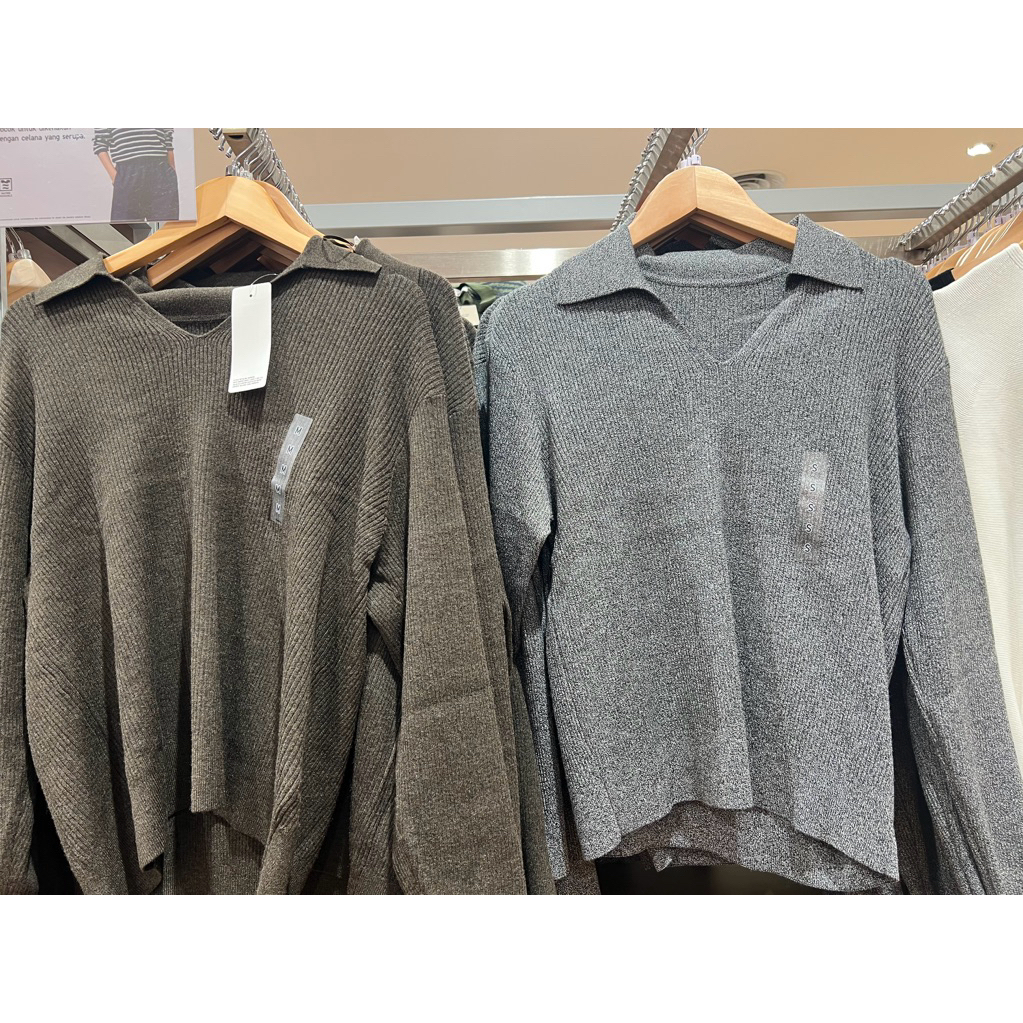 SALE UNIQLO Sweater polo rib rajut washable (Jastip)