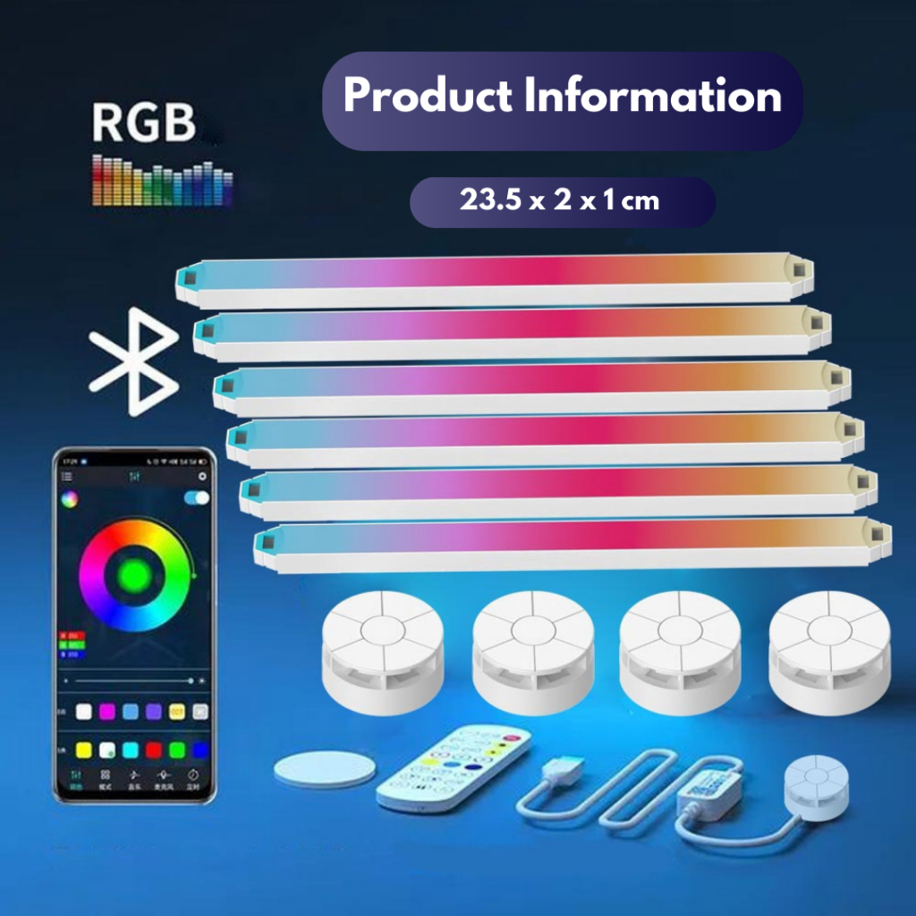 Dreamspace Studio Lampu line / lampu panjang RGB aesthetic, hiasan lampu kamar/lampu gaming