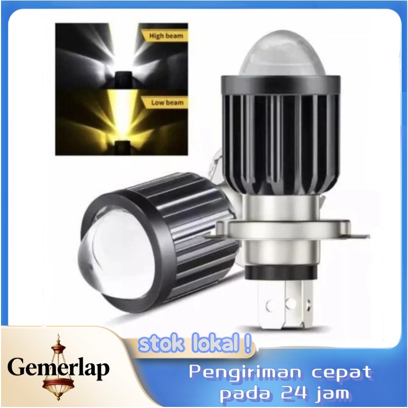LAMPU DEPAN LED H4 LASER  Lampu LED Laser Lampu utama Motor Mobil 2 WARNA HI  LOO 20 WATT   LAMPU DE