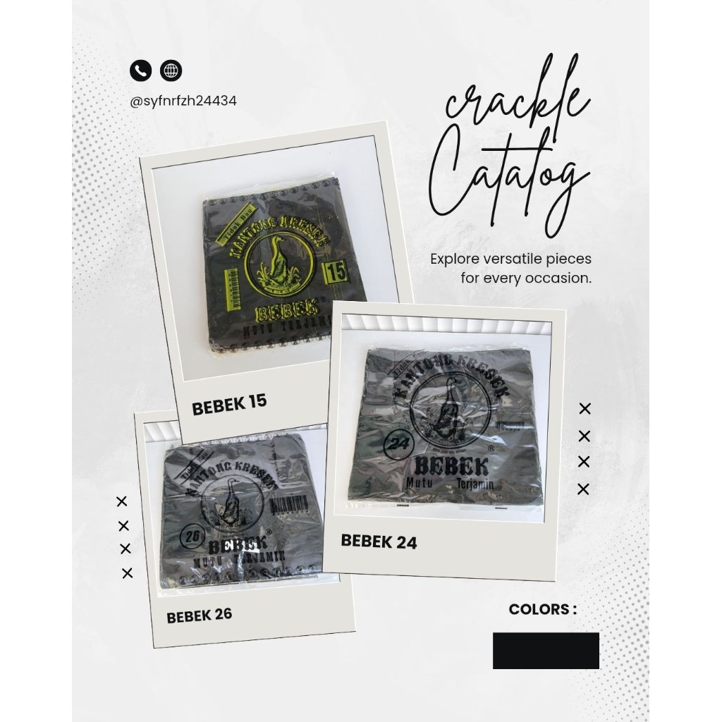 kantong kresek bebek hitam ukuran 15, 24, 26