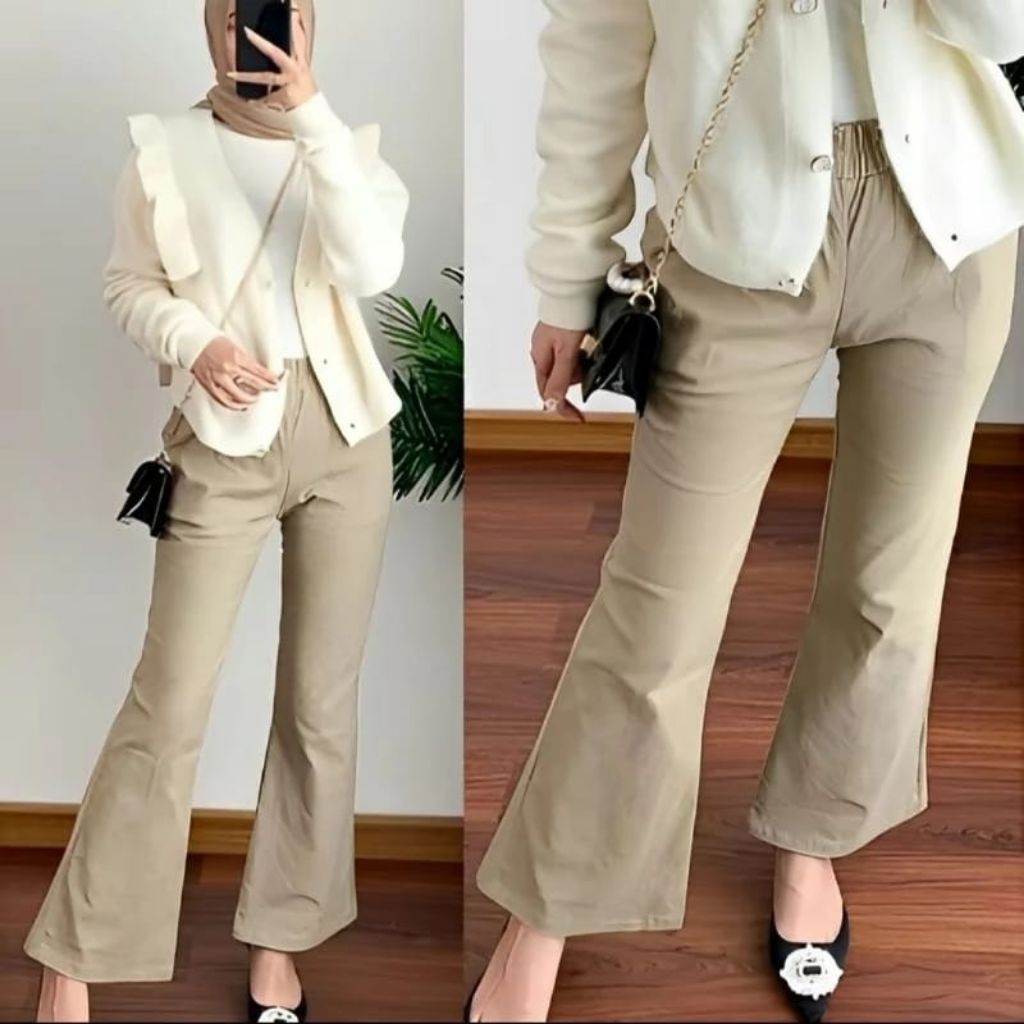 Celana Cutbray Stretch Bengalin Highwaist Big Size Jumbo