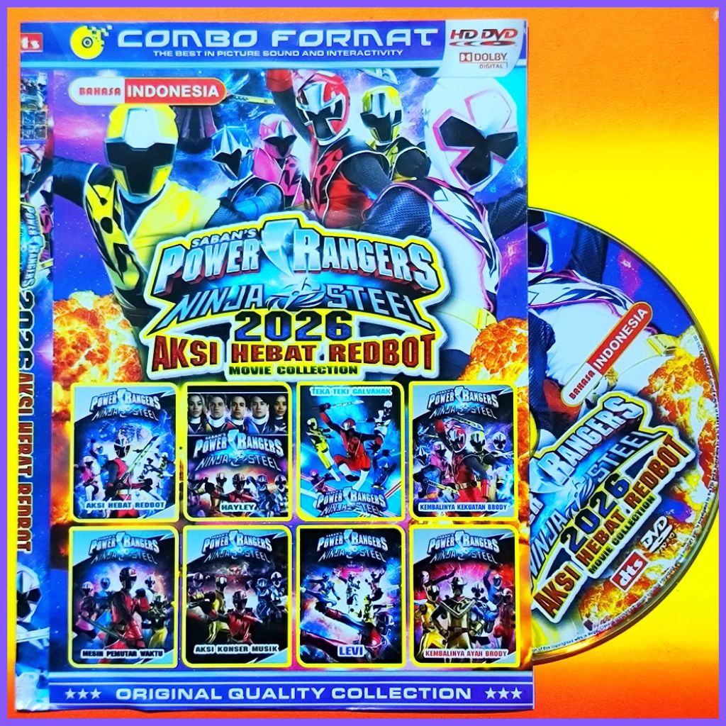 KASET FILM KARTUN ANAK KOLEKSI POWER RANGER NINJA STEEL VOLUME TERBARU 2026 BAHASA INDONESIA.