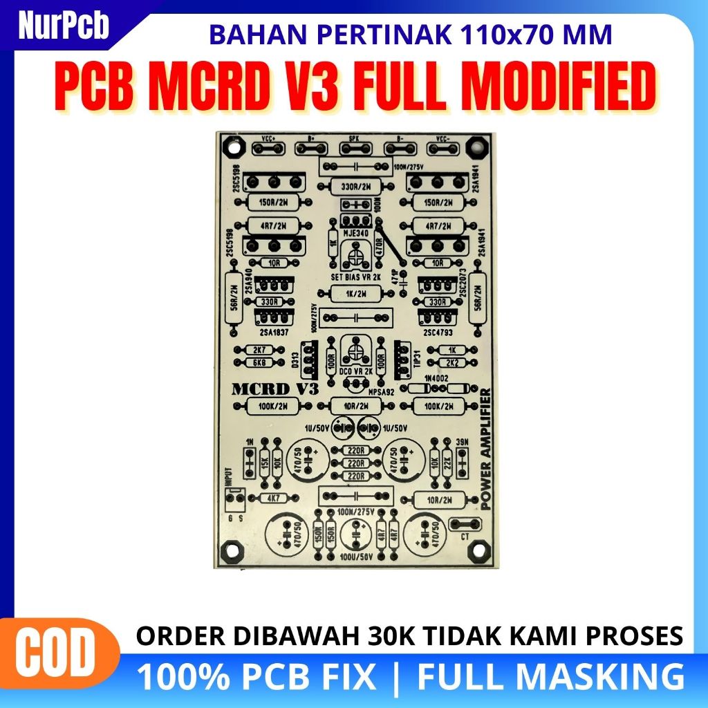 NUR PCB - PCB Power Amplifier MCRD V3 Fullmasking UV