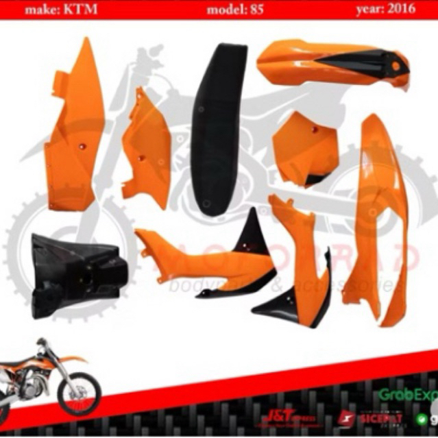 BODY SET KTM 85 2016 KOMPLIT COVER BODY KTM 85 SET  BODI KTM 85 kit BODI SET BEBEK MODIF KTM 85 NEW