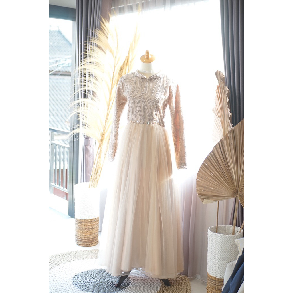 Gaun Mocca Muslim - Preloved Gaun muslim - Gaun Pengantin Muslim - Gaun Mocca - Gaun tutu - Tutu dre