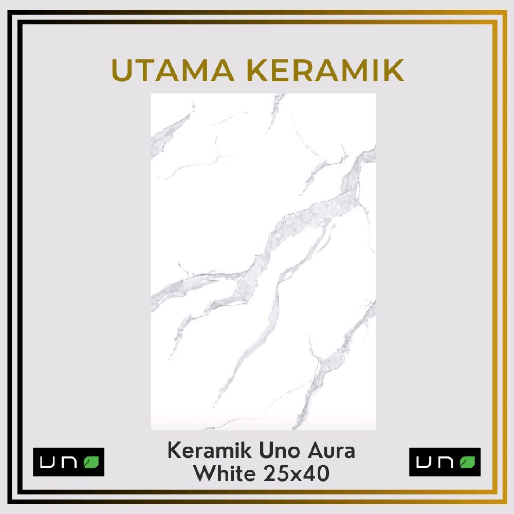 Keramik Uno 25x40 Aura White - Keramik Dinding Motif Carara - Keramik dinding Putih Carara