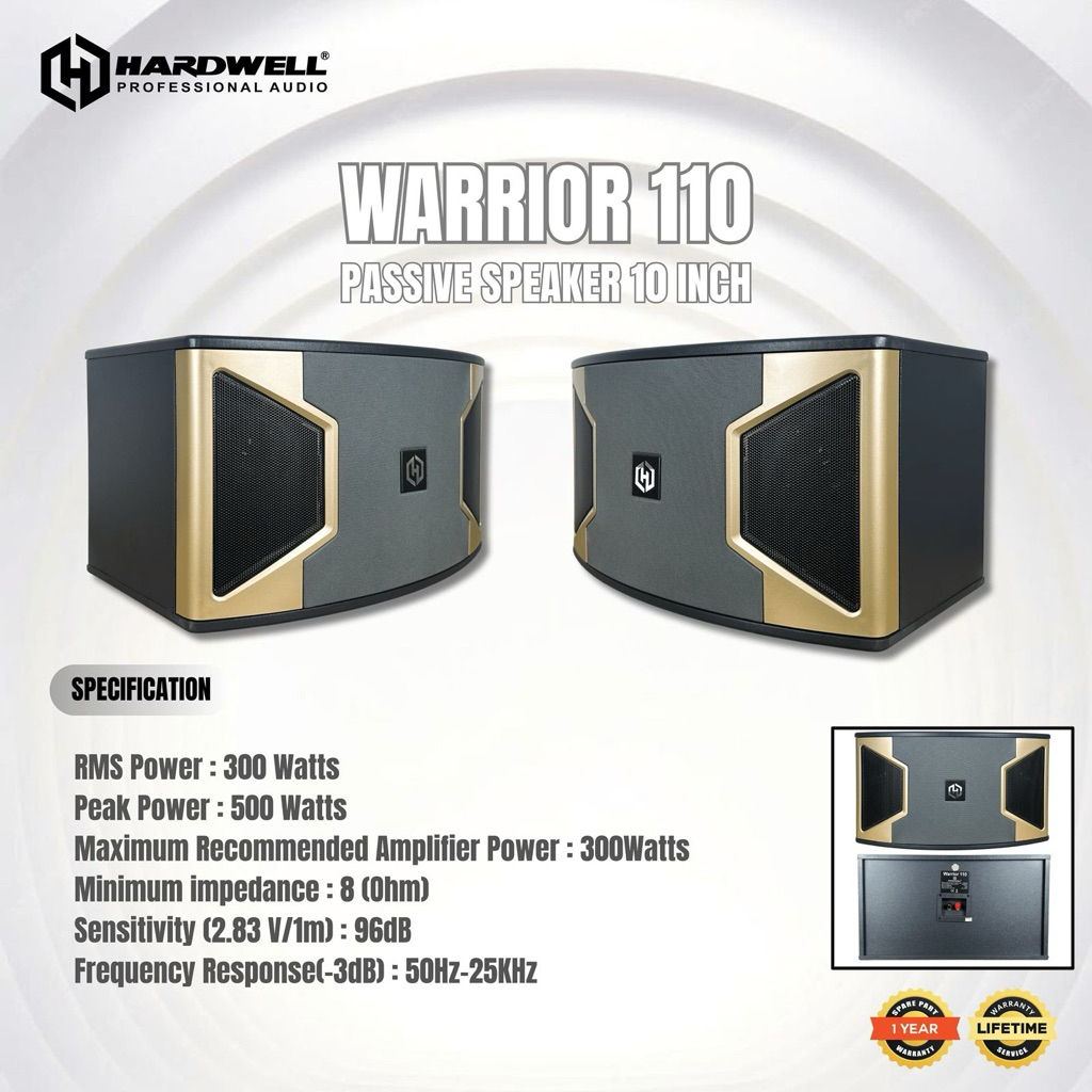 Speaker Passive 10 Inch Hardwell Warrior 110 Original Speaker Pasif Hardwell 10 Inch (Harga Sepasang