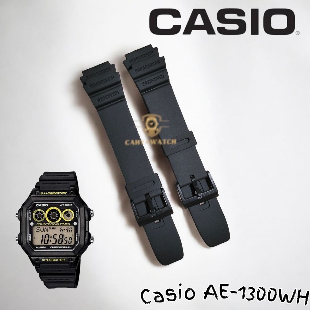 Tali Jam Tangan Casio AE-1300WH Rubber Strap Jam Casio AE1300WH