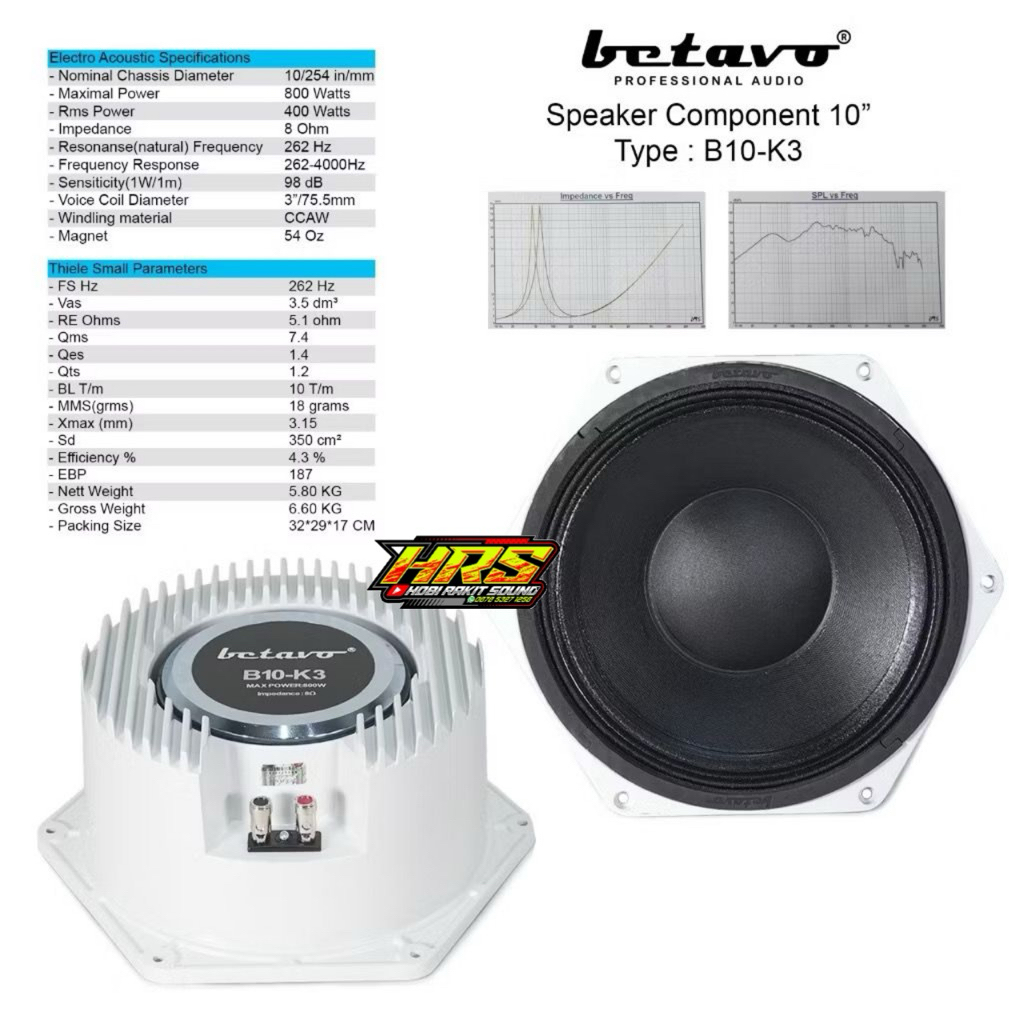 Speaker BETAVO B10-K3 | Speaker 10 inch Betavo