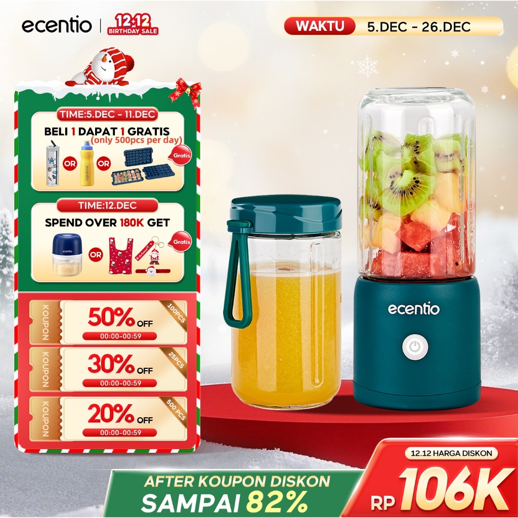 ecentio juicer 8 Mata Pisau blender kapsul 2 Kaca Gelas juicer portable juicer buah tanpa ampas blen