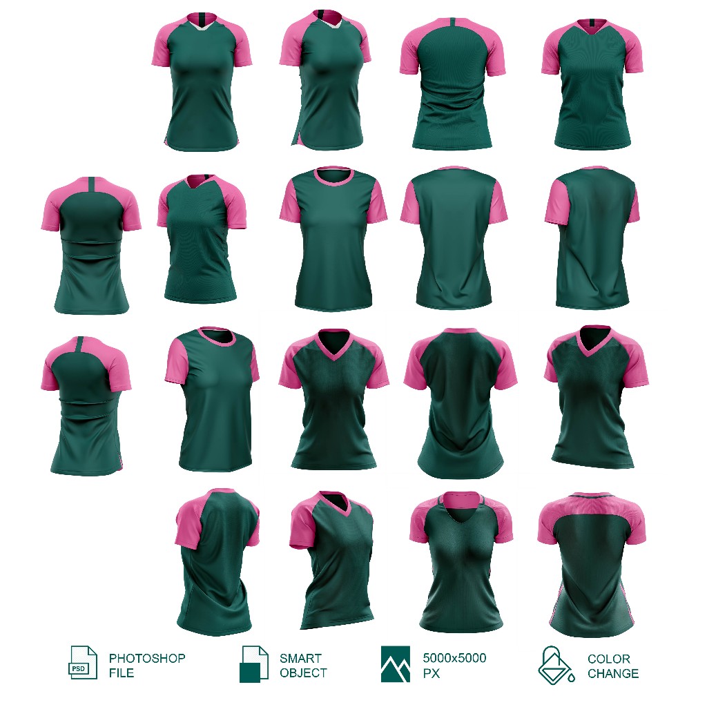 Mockup Jersey Wanita Lengan Pendek - PSD