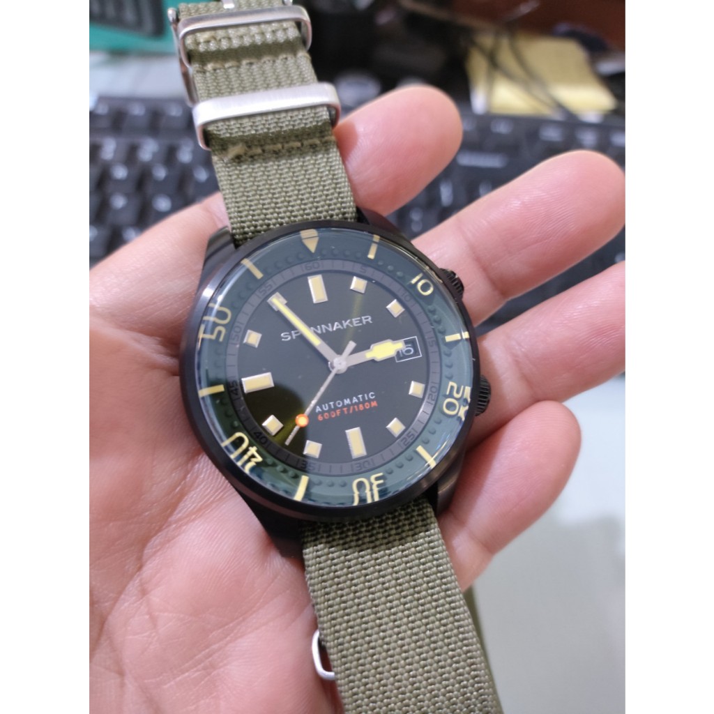 Spinnaker Bradner SP-5062-04 Men Military Green Dial Green Leather Strap