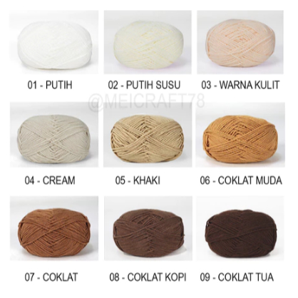 MNTB" Benang Rajut Gulungan Milk Cotton 4 Ply