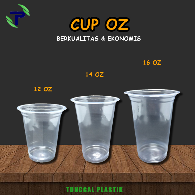 Gelas Pop Ice Minuman Dingin + Tutup Datar Bintang Cup 12 Oz 14 Oz 16 Oz Isi 50 pcs