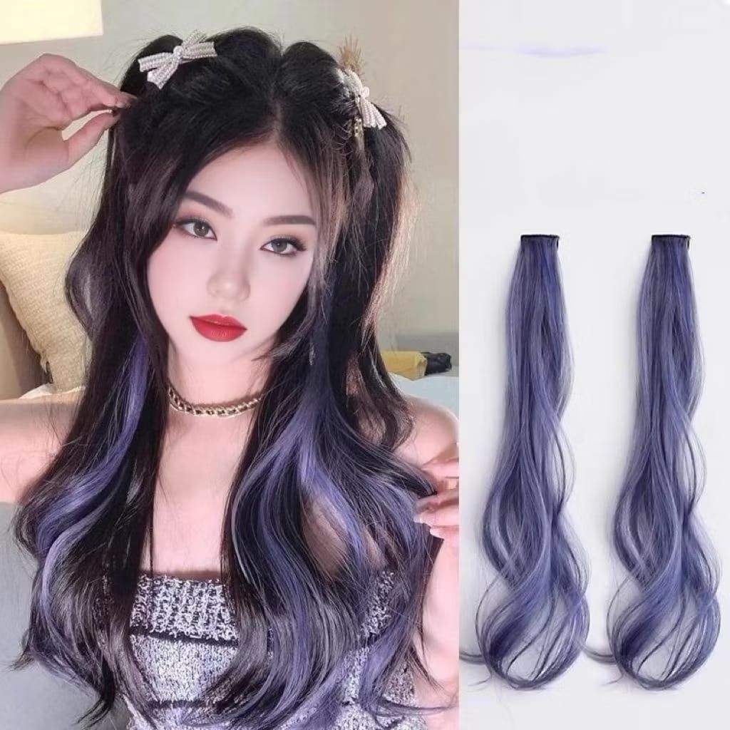 {BS} Rambut Palsu CURLY Jepit warna warni Hair Extention Wanita Colorful /Jepitan Wig Warna Warni Je