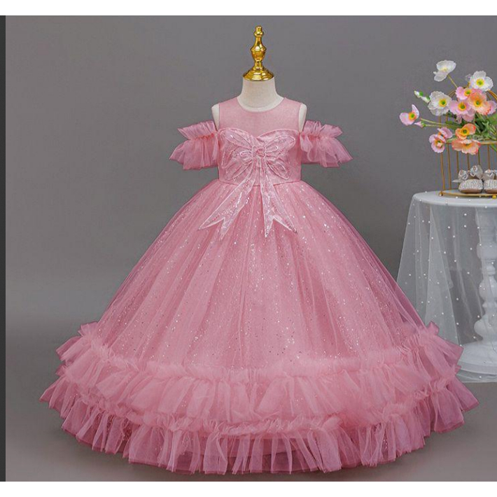 MSS-2025-Gaun  natal anak dress natal anak baju natal anak gaun kembang anak gaun mewah gaun payet d