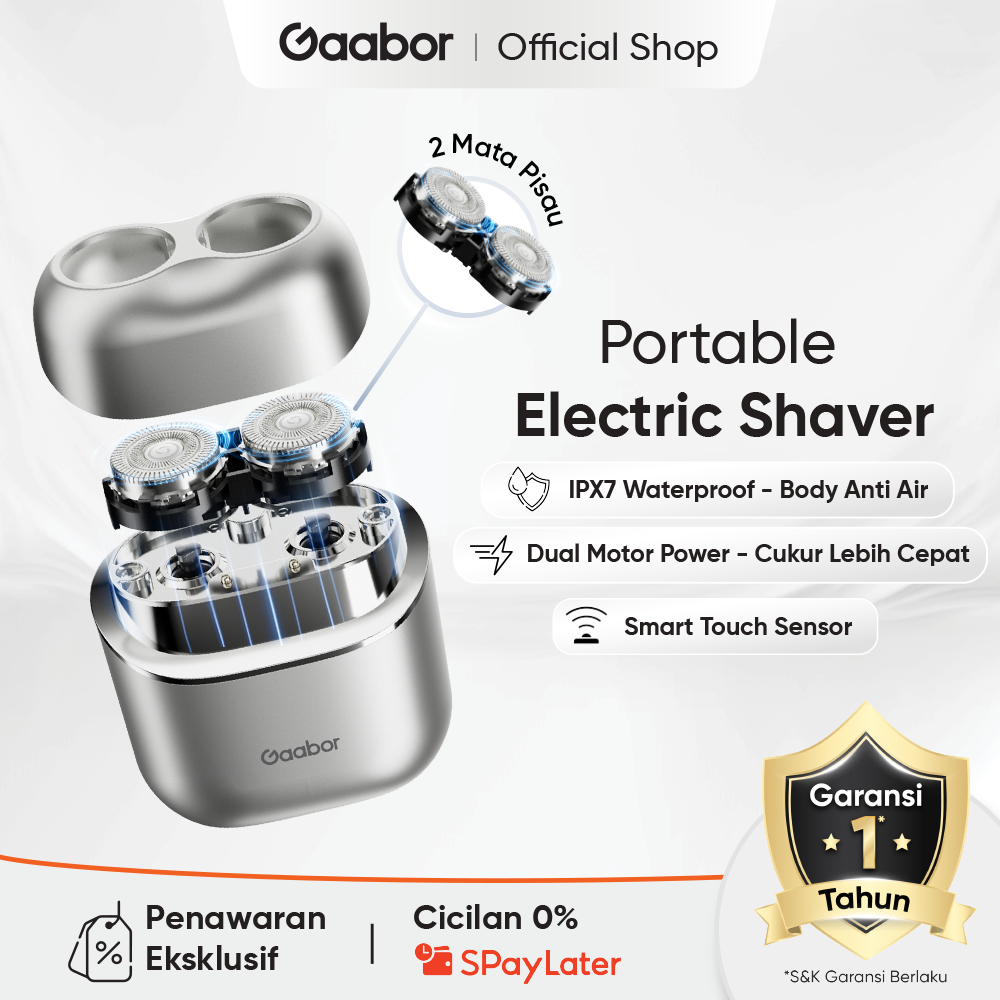 Gaabor Portable Mini Shaver – Alat Cukur Jenggot Elektrik IPX7 Waterproof / ER-T01 Series
