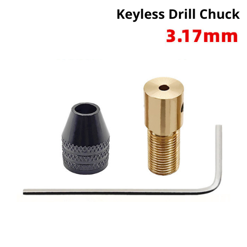 kepala keyless chuck dinamo mini drill as 3.17mm tanpa collet kepala bor dinamo motor DC