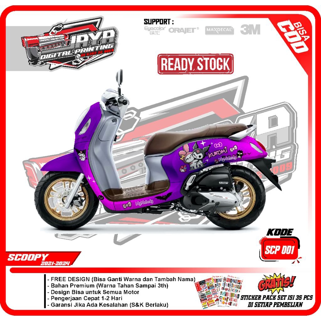 Decal scoopy 2021-2024 // Decal scoopy full body // decal full body scoopy // Sticker scoopy full bl
