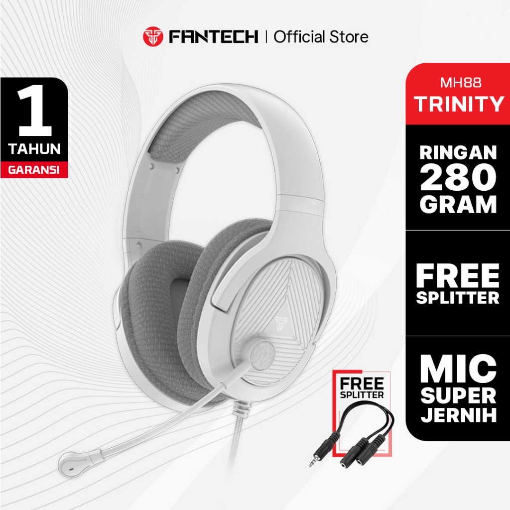 Fantech TRINITY MH88 Headset Gaming PC Kabel Terlaris Super Bass Headphone 3.5mm Jack Gratis Ongkir 