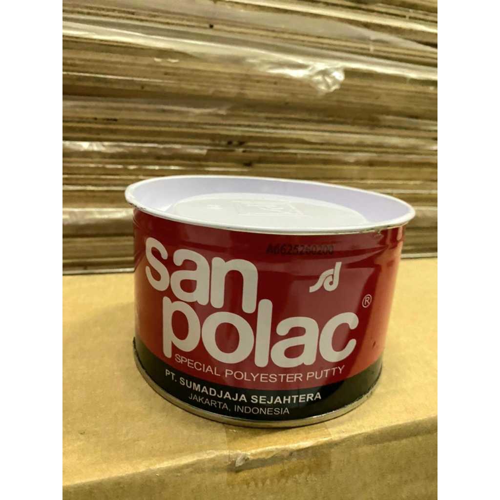 Dempul Sanpolac 1KG / Dempul Mobil Besi Plastik 1 Set San polac Dempul